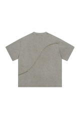Oversized Raw-Edge Panelled T-Shirt