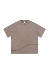 Oversized Raw-Edge Panelled T-Shirt
