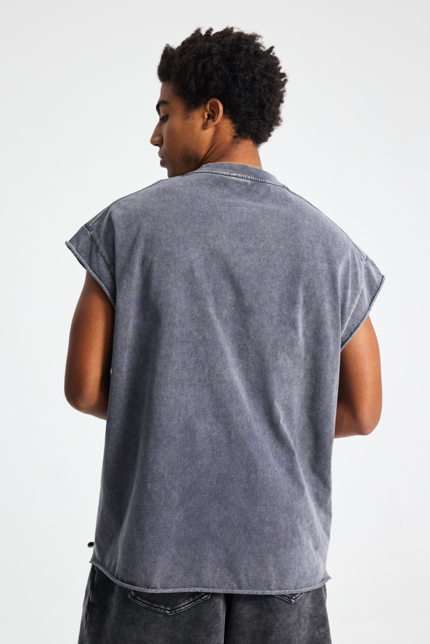 275gsm Stone Wash Boxy Sleeveless Tee