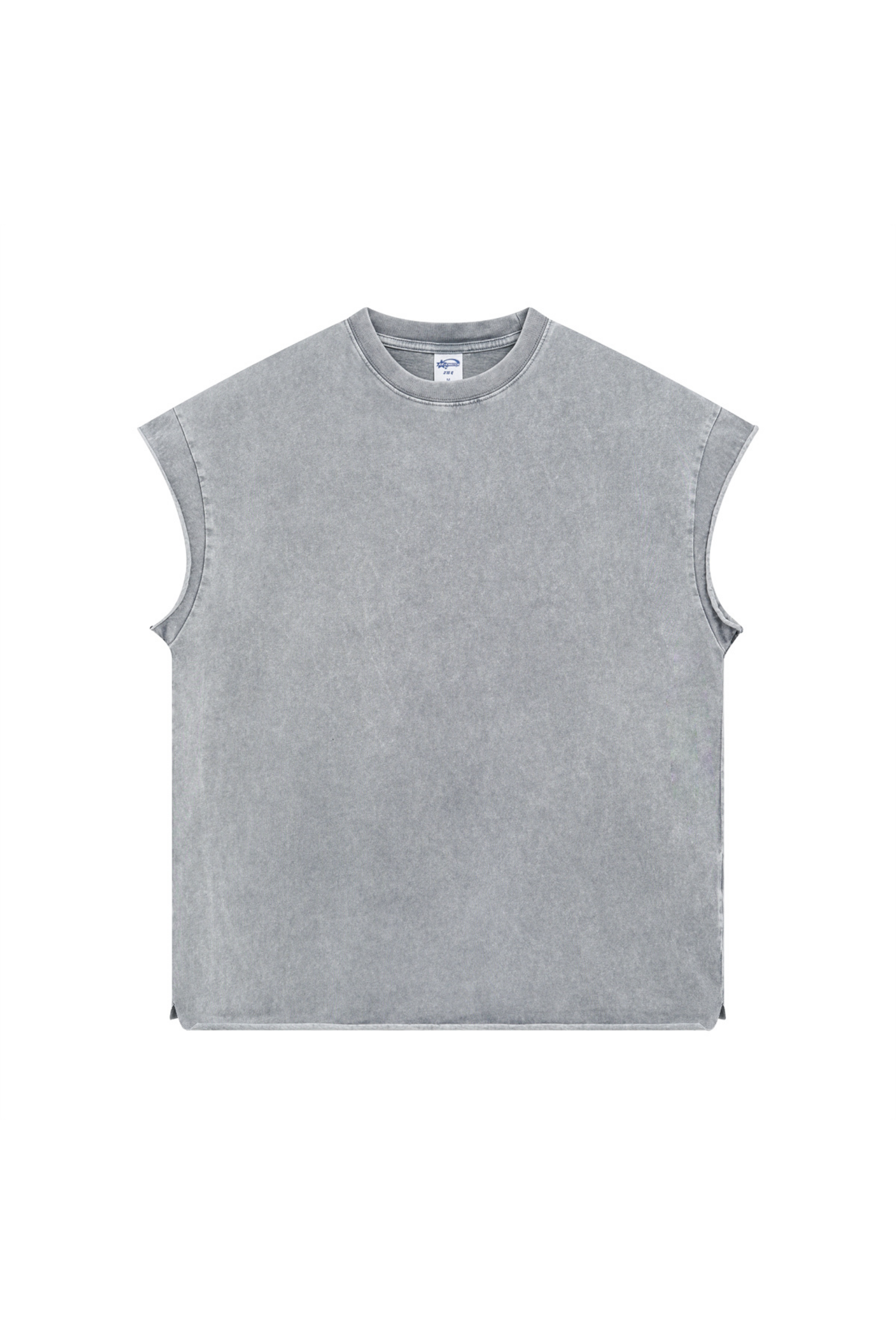 Oversized Raw-Edge Sleeveless T-Shirt