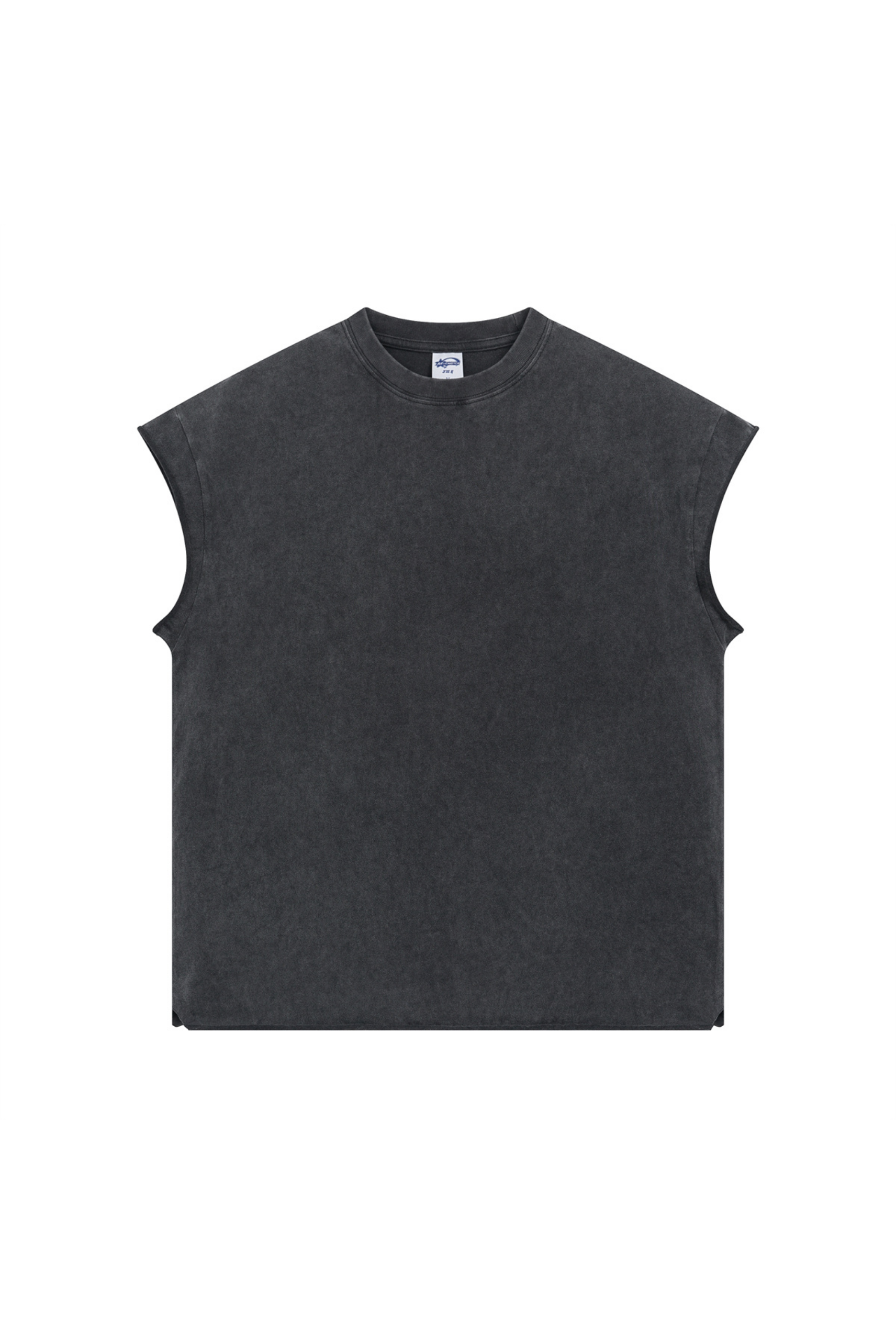 Oversized Raw-Edge Sleeveless T-Shirt