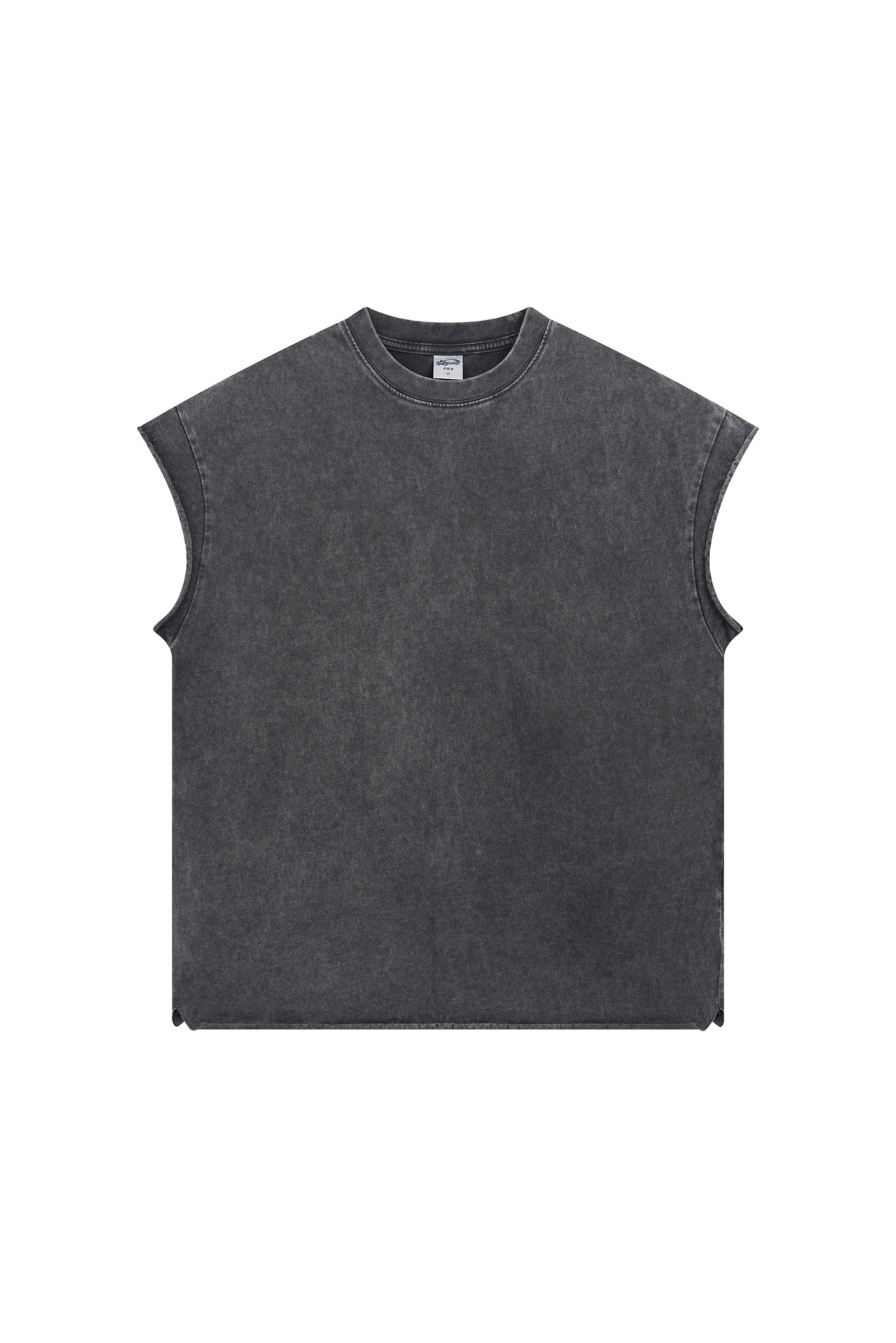 Oversized Raw-Edge Sleeveless T-Shirt