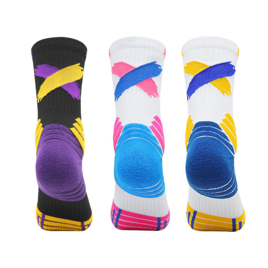 3 Pack Anti Slip Trainer Socks With Thick Cushioned-FOURMINT