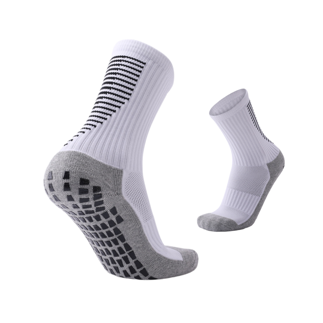 3 Pack Men's Red Football Socks With Grip-FOURMINT