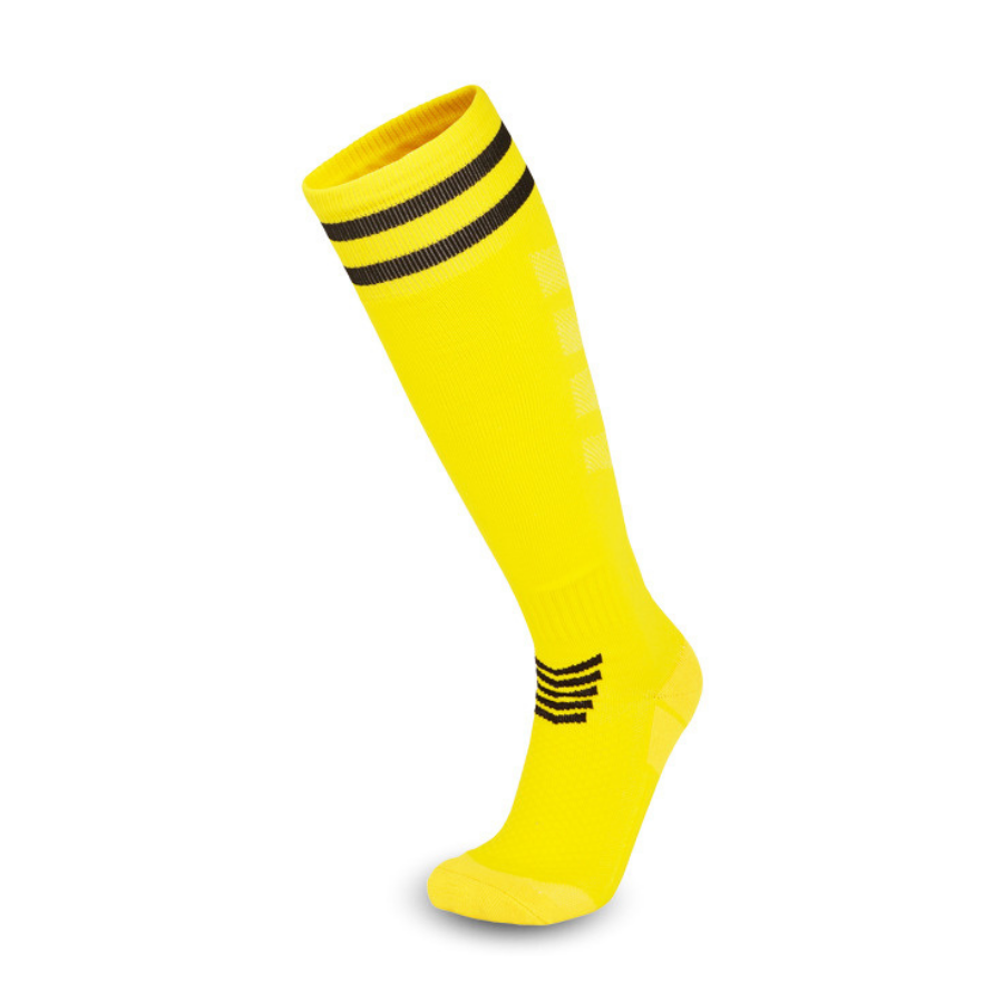 3 Pack Men's Yellow Football Socks with Striped-FOURMINT