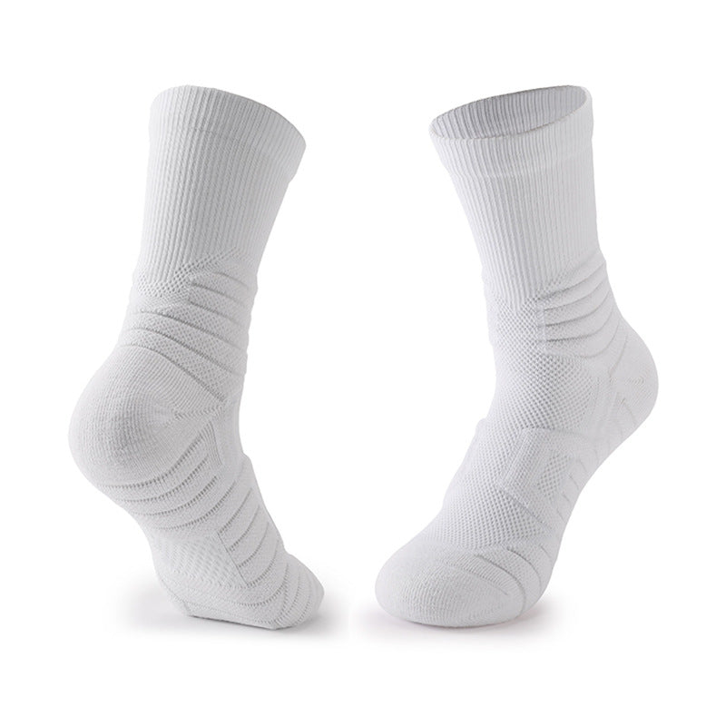 3 Pack Solid White Sports Socks for Men-FOURMINT
