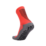 3 Pack Men's Orange Football Socks with Grip-FOURMINT