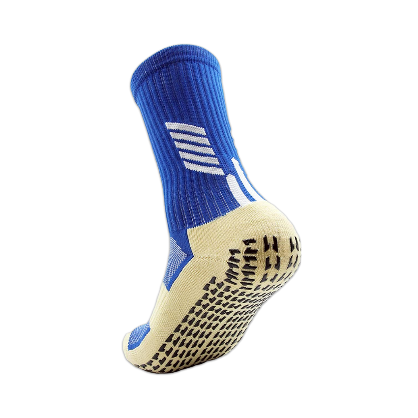 3 Pack Junior Football Grip Socks Royal Blue-FOURMINT