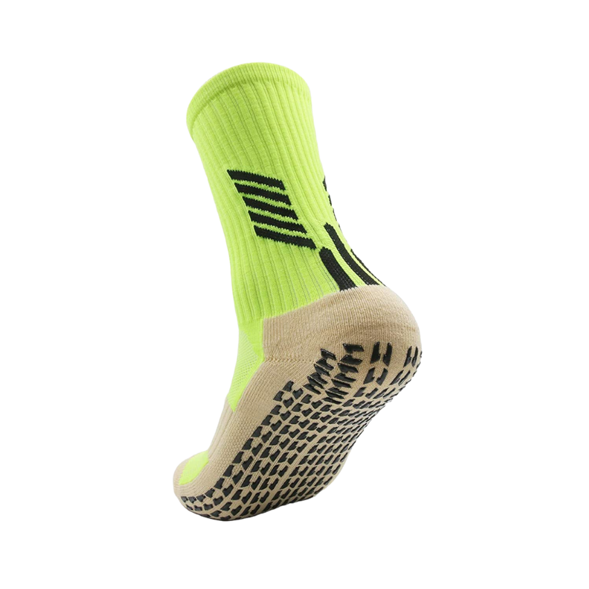 3 Pack Kids Football Grip Socks Lime Green-FOURMINT