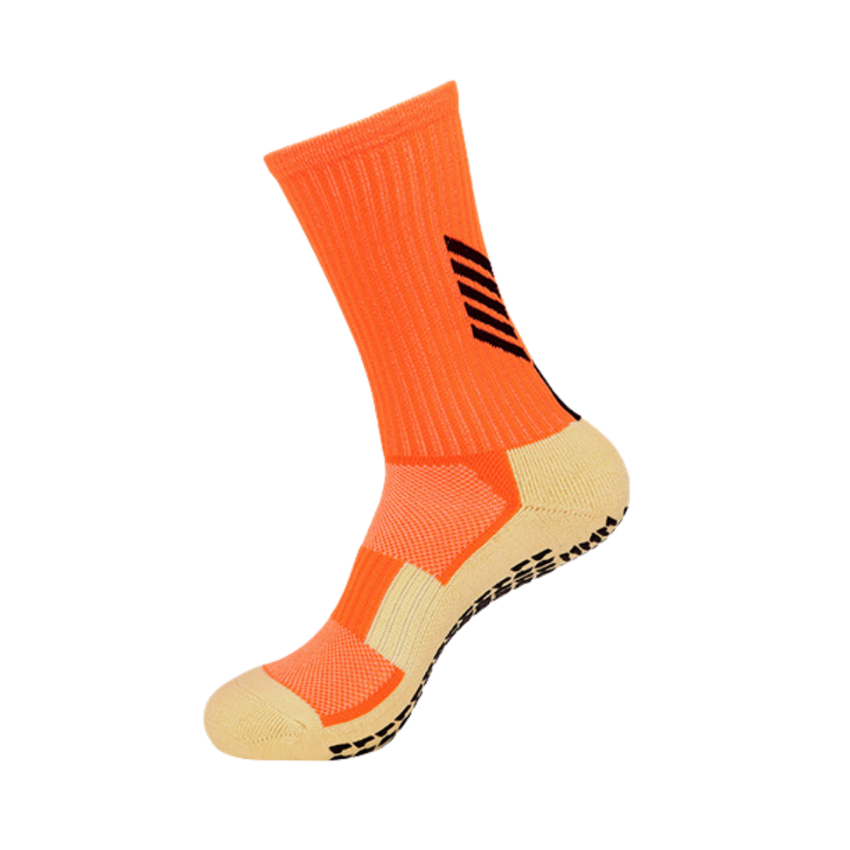 3 Pack Mens Football Grip Socks Orange-FOURMINT