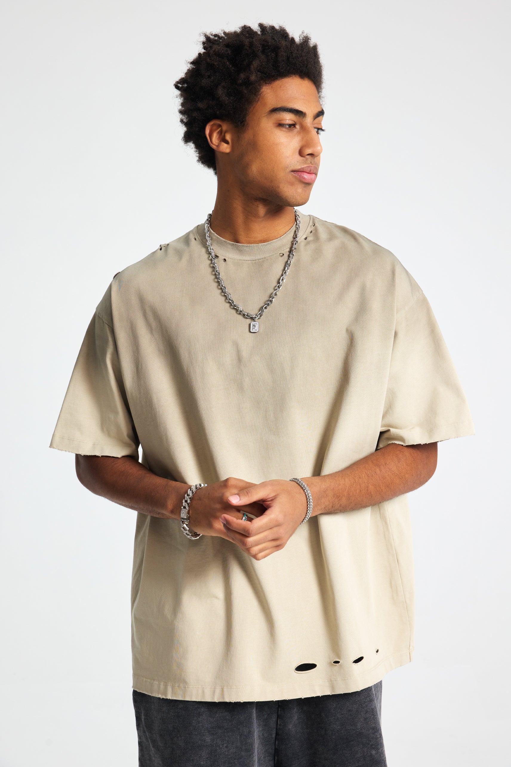 Washed Distressed Oversized T-Shirt