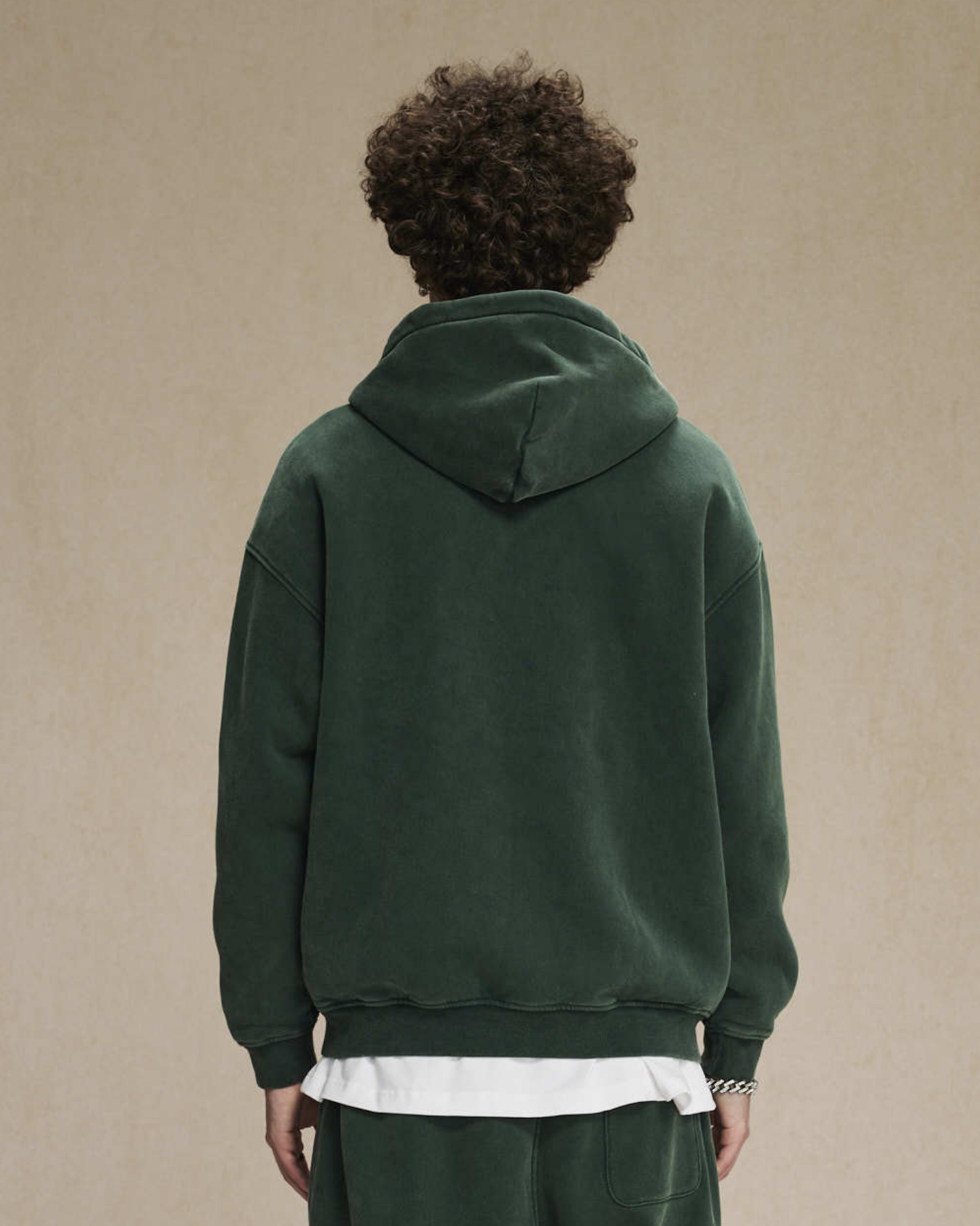 Faded Oversized Two-Way Zip Hoodie