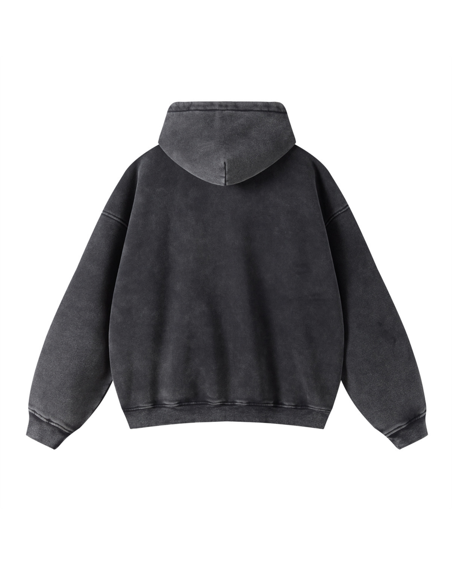 Faded Oversized Two-Way Zip Hoodie