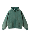 Faded Oversized Two-Way Zip Hoodie