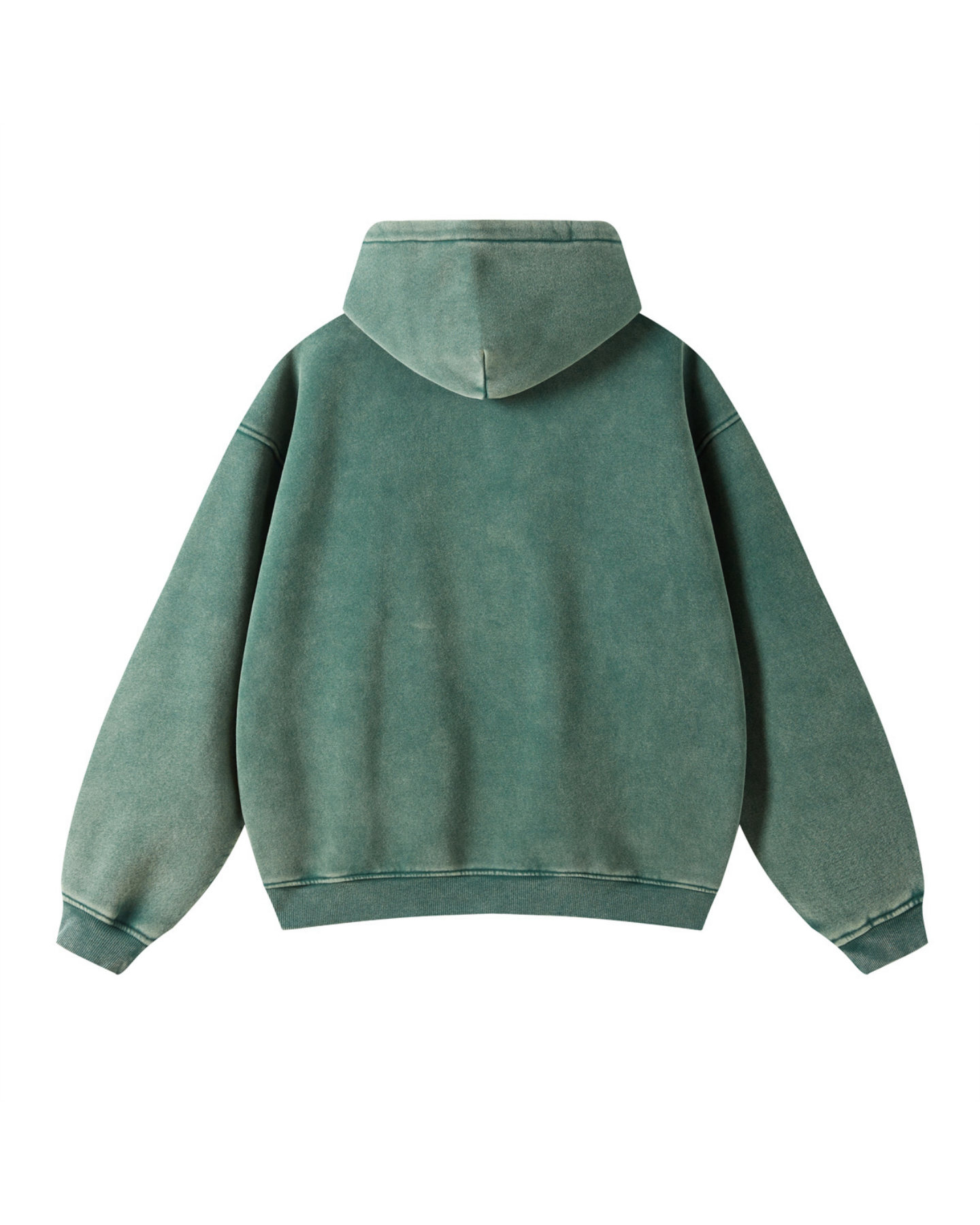 Faded Oversized Two-Way Zip Hoodie