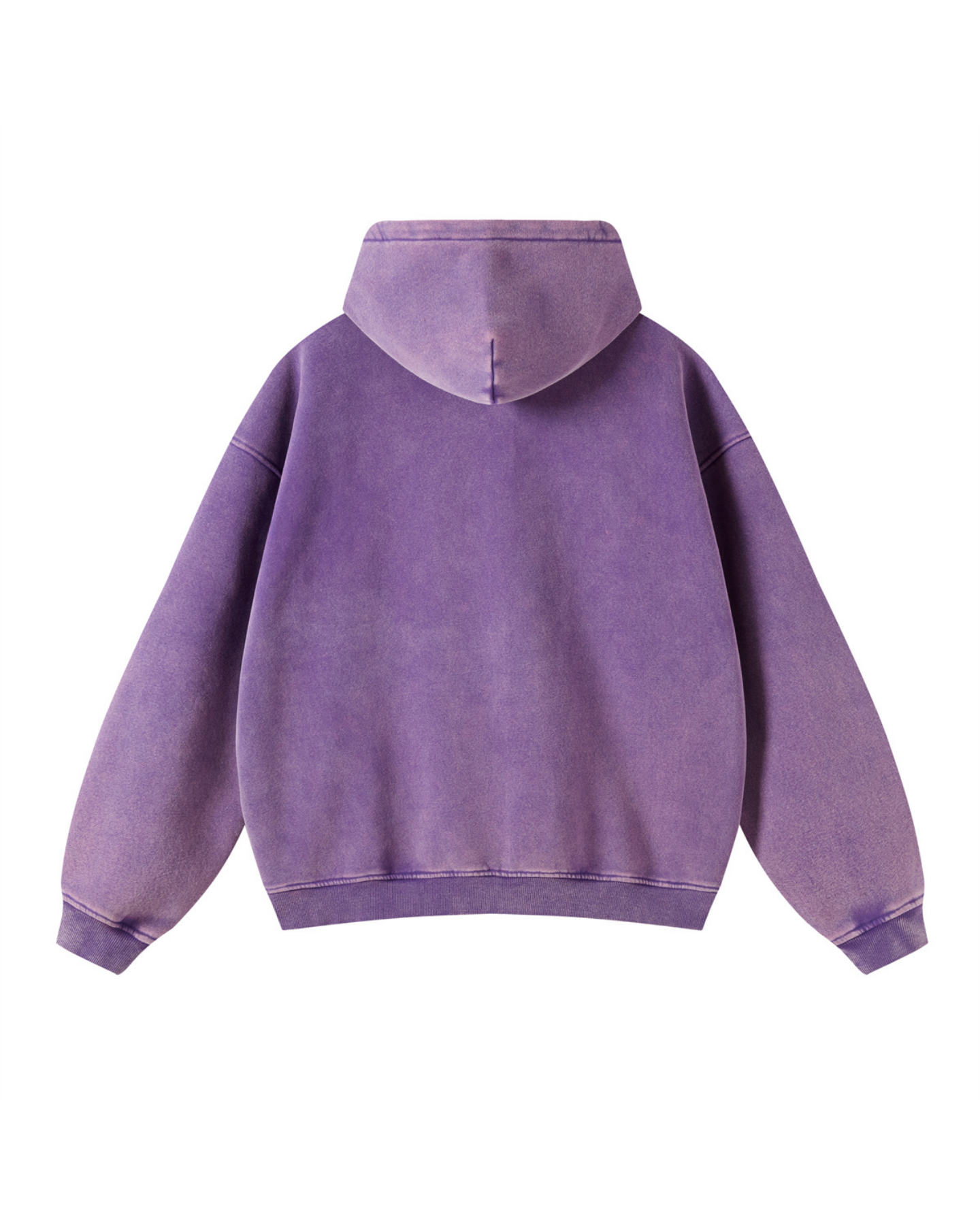 Faded Oversized Two-Way Zip Hoodie