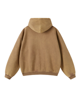 Faded Oversized Two-Way Zip Hoodie