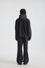 430gsm Stone Wash Panelled Zip Hoodie