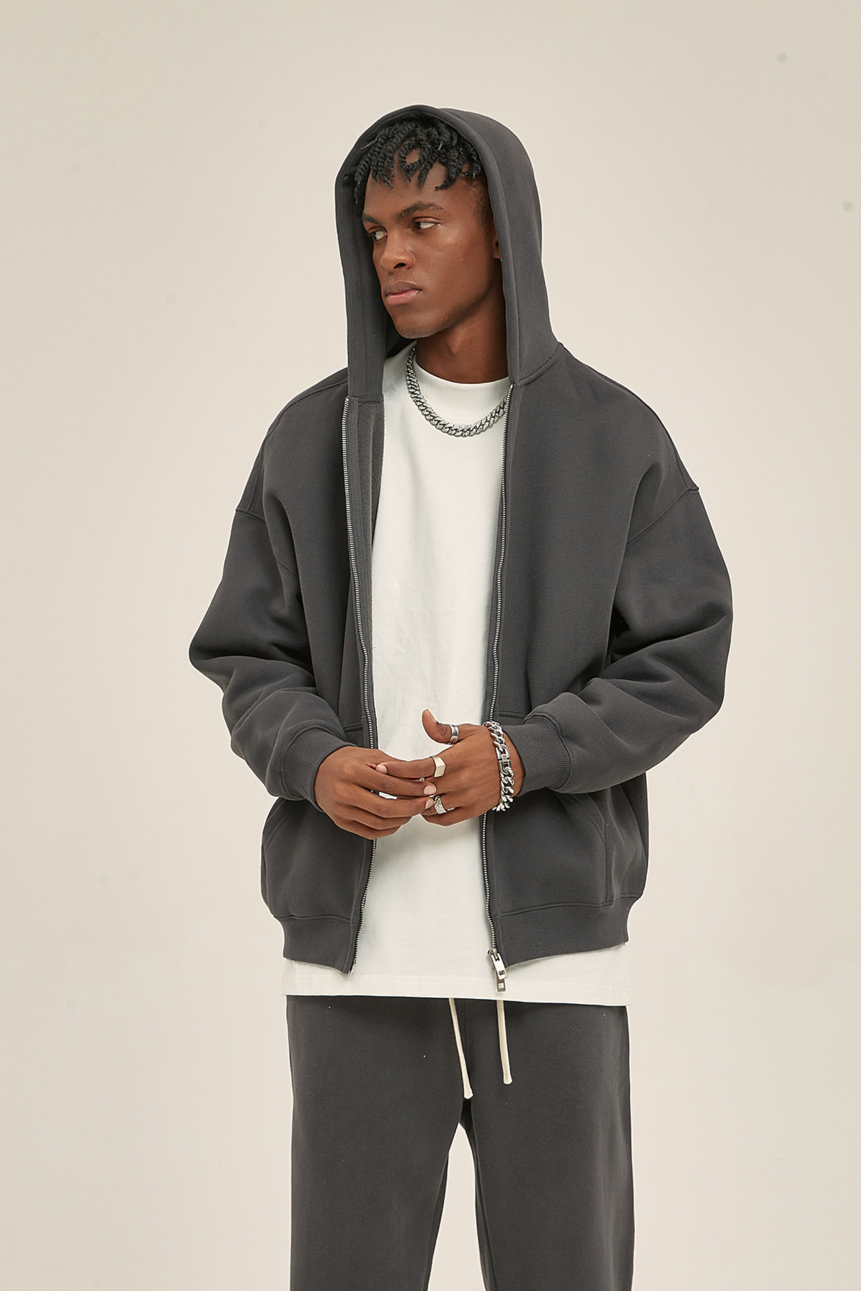 350gsm Two-Way Zip Heavyweight Hoodie