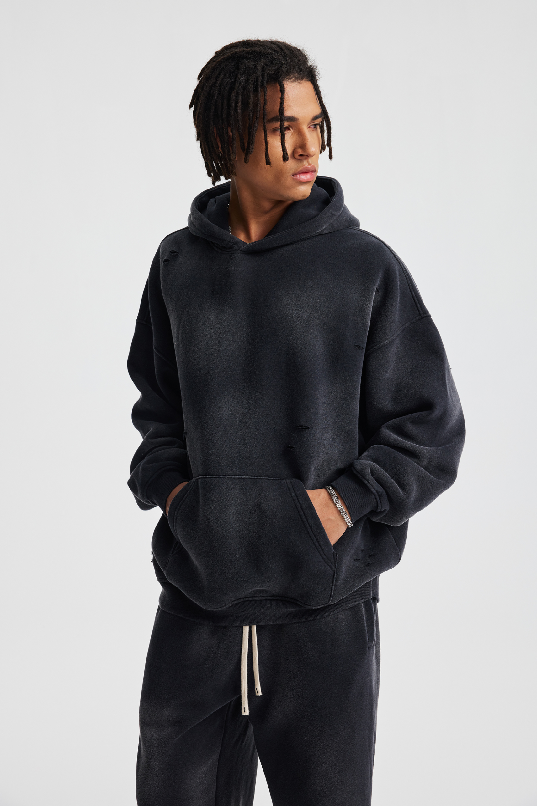360gsm Distressed Vintage Wash Oversized Hoodie