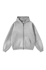 360gsm Garment Dyed Oversized Zip Hoodie