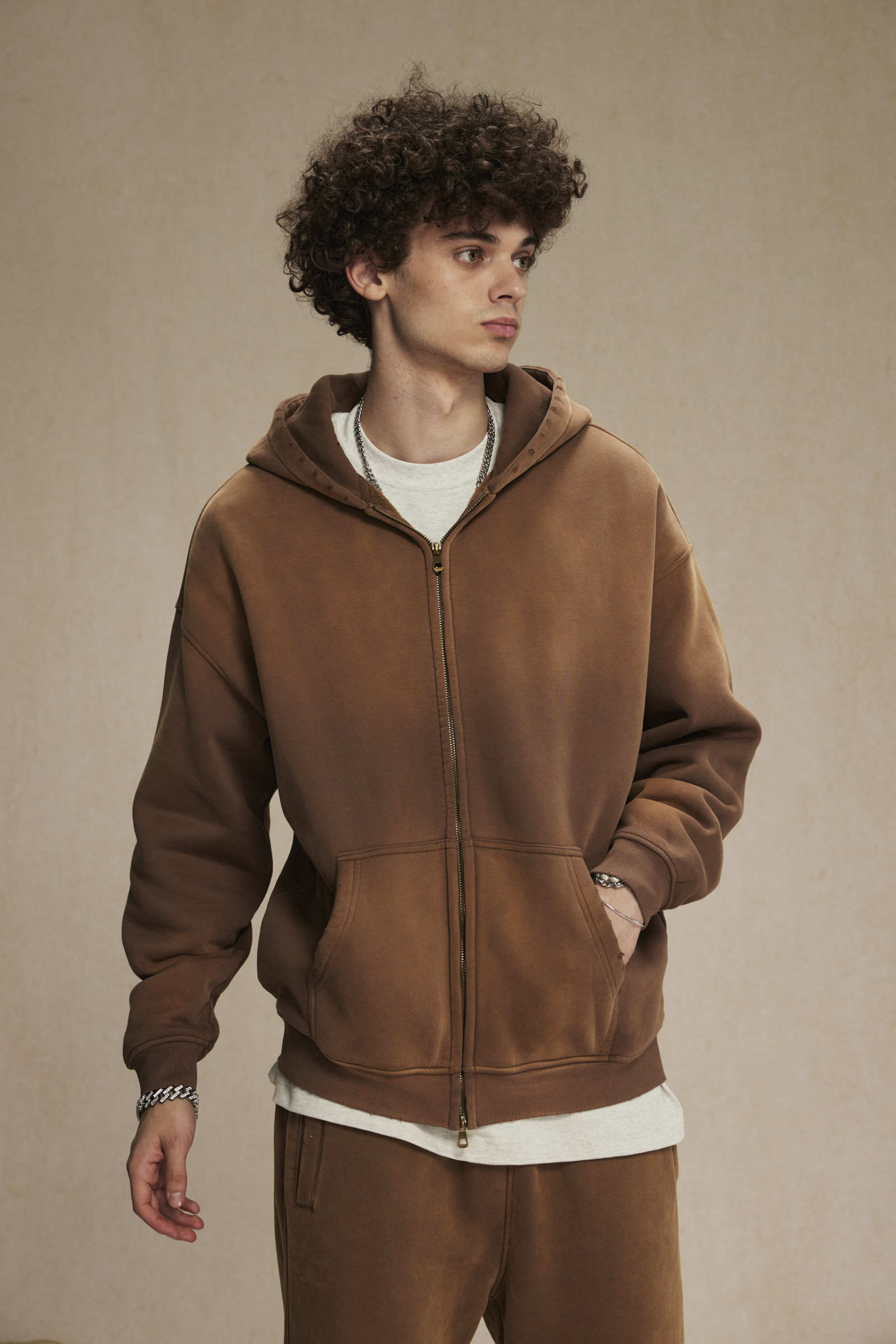360gsm Garment Dyed Oversized Zip Hoodie