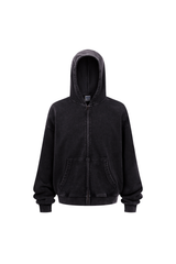 430gsm Garment Dyed Zip Hoodie