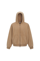 370gsm Garment Dyed Cropped Zip Hoodie