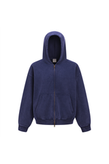 370gsm Garment Dyed Cropped Zip Hoodie