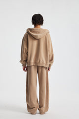 370gsm Garment Dyed Cropped Zip Hoodie