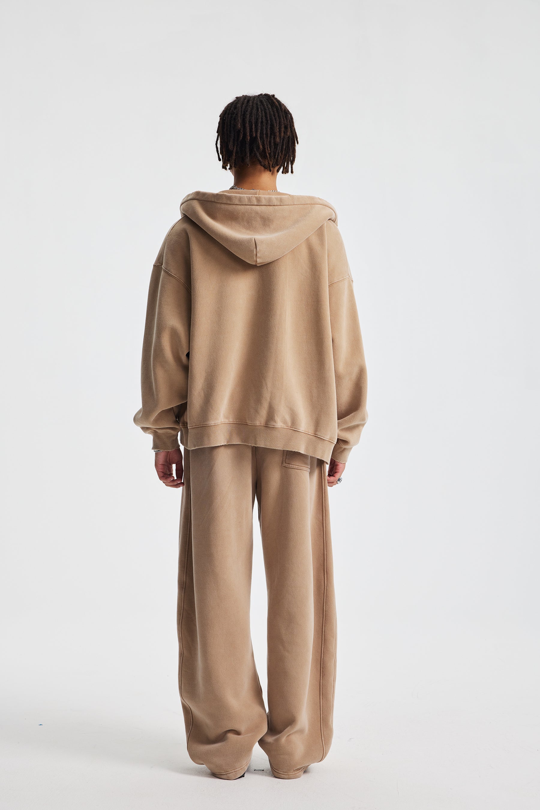 370gsm Garment Dyed Cropped Zip Hoodie