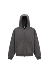 370gsm Garment Dyed Cropped Zip Hoodie
