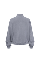 430gsm Garment Dyed Mock Neck Zip Jacket