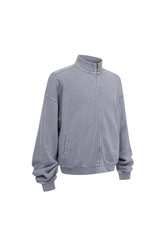 430gsm Garment Dyed Mock Neck Zip Jacket