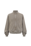 430gsm Garment Dyed Mock Neck Zip Jacket