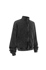 430gsm Garment Dyed Mock Neck Zip Jacket