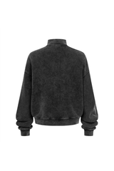 430gsm Garment Dyed Mock Neck Zip Jacket