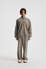 430gsm Garment Dyed Mock Neck Zip Jacket