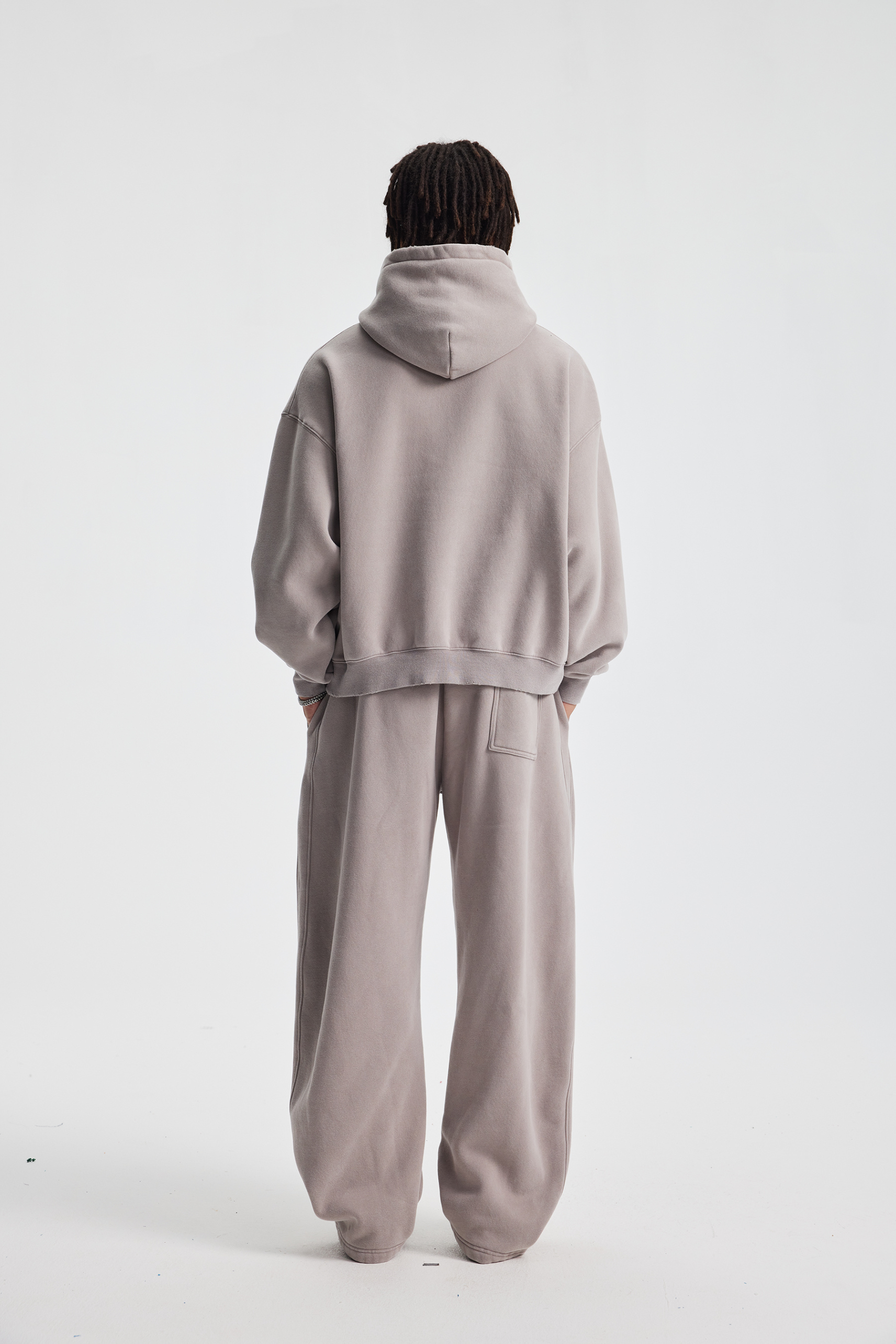 370gsm Garment Dyed Wide Leg Fleece Joggers