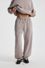 370gsm Garment Dyed Wide Leg Fleece Joggers