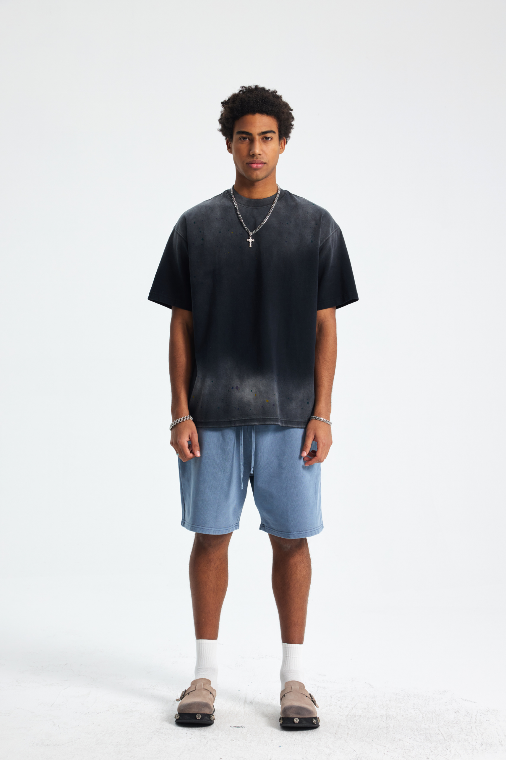 Sun-Faded Paint-Splatter T-Shirt