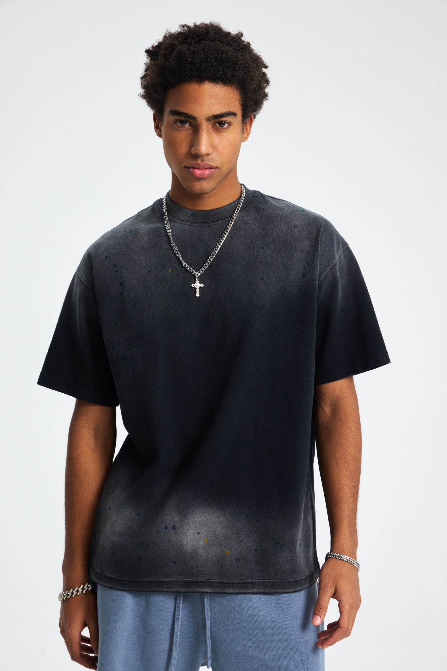 Sun-Faded Paint-Splatter T-Shirt