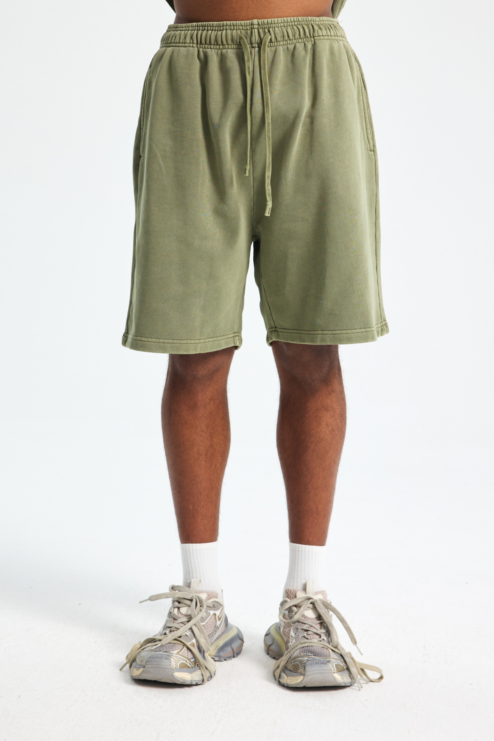 Washed Relaxed Drawstring Shorts