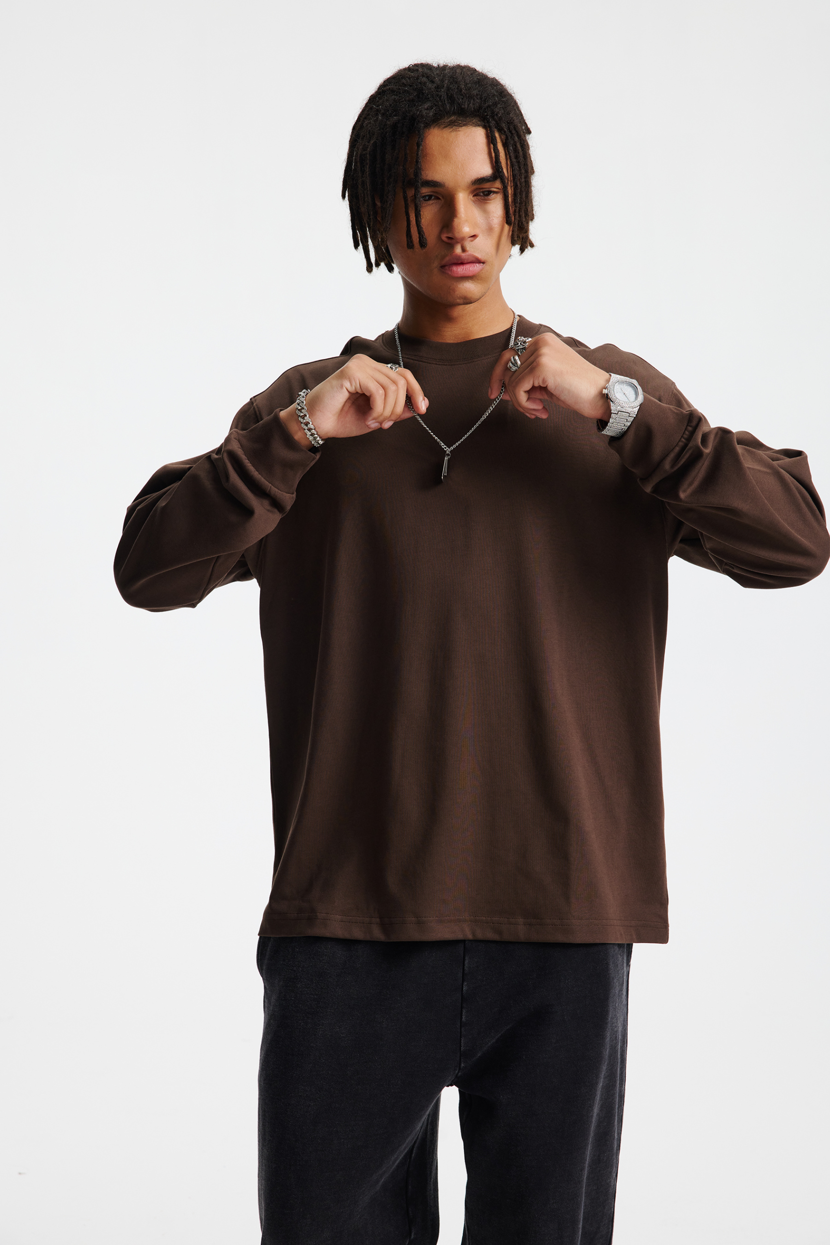 245gsm Cooling Mesh Oversized Long Sleeve Tee
