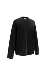 325gsm Stone Wash Boxy Raw Hem Long Sleeve Tee