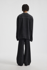 325gsm Stone Wash Boxy Raw Hem Long Sleeve Tee