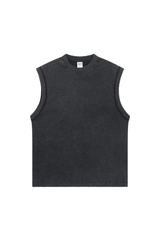 Washed Distressed Sleeveless T-Shirt