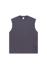 Oversized Raw-Edge Sleeveless T-Shirt