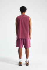Distressed Raw-Edge Sleeveless Tee