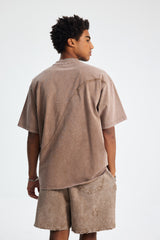 Oversized Raw-Edge Panelled T-Shirt
